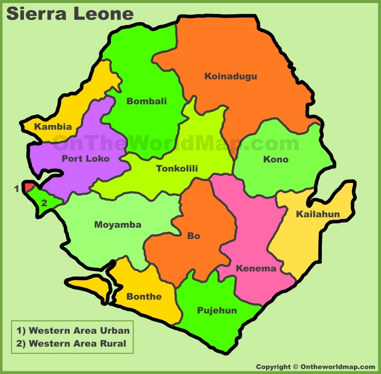 Sierra Leone Districts Map