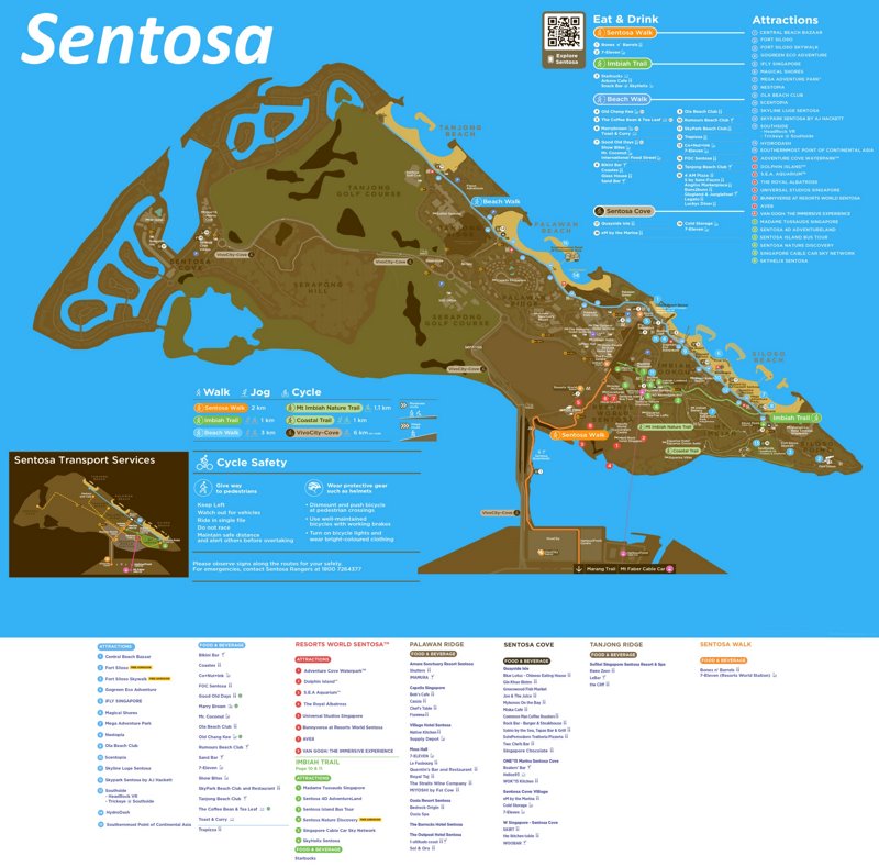 Sentosa Attractions And Food Map