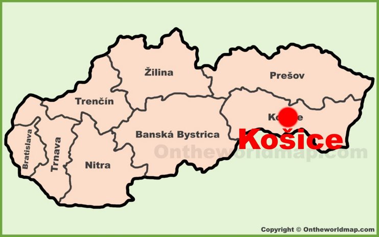Košice location on the Slovakia map