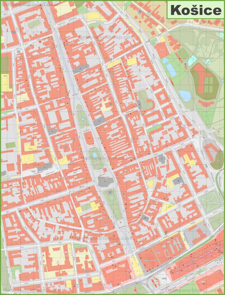 Košice Old Town Map