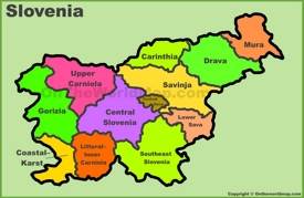 Administrative divisions map of Slovenia