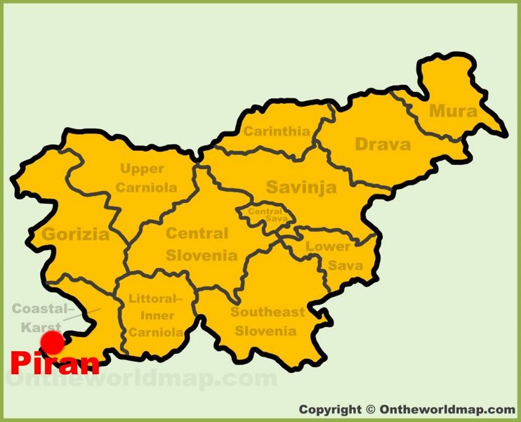 Piran location on the Slovenia Map