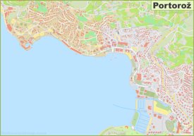 Large detailed map of Portorož