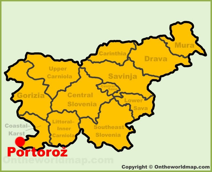 Portorož location on the Slovenia Map