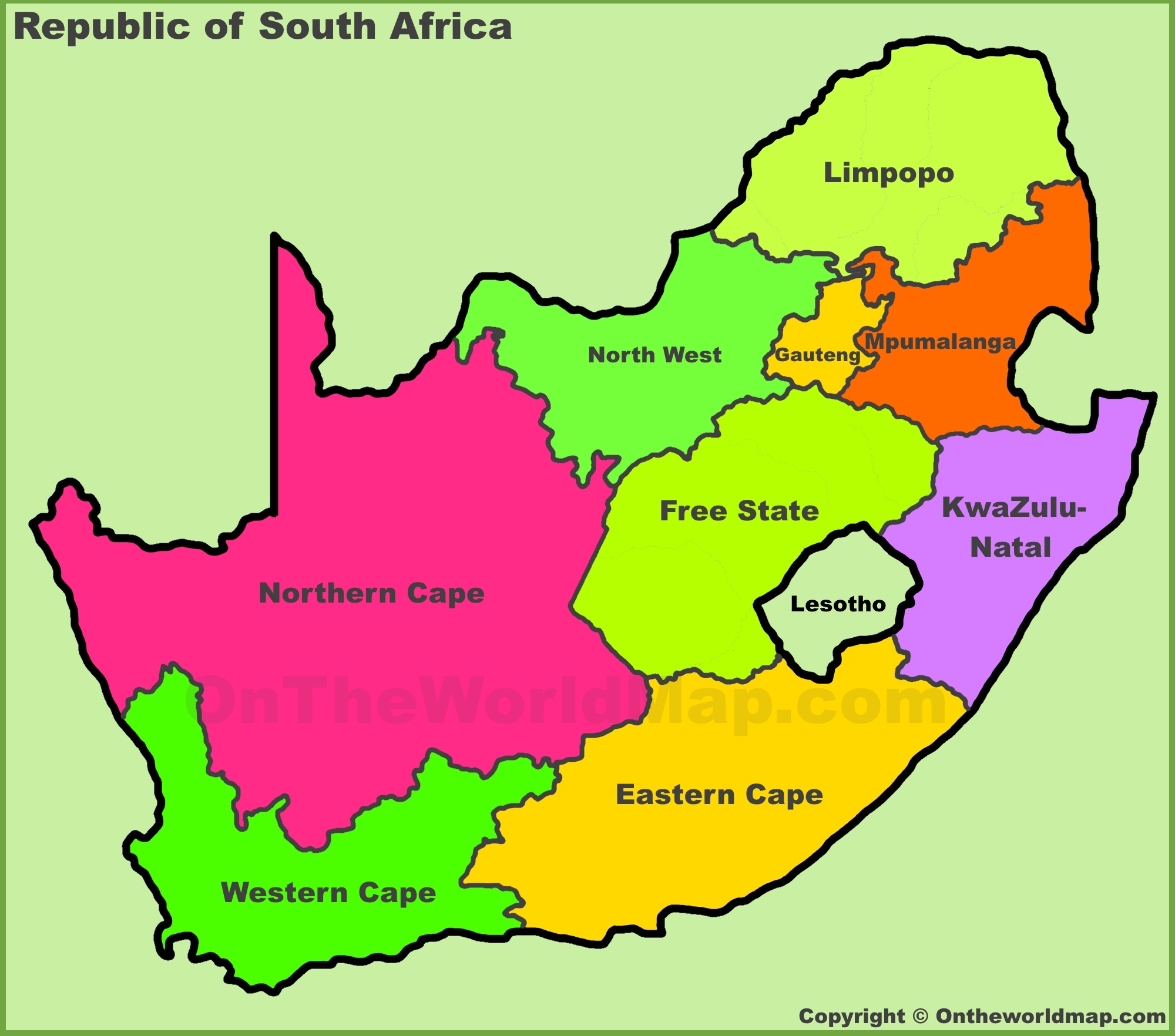 Administrative Divisions Map Of South Africa