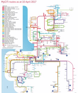 Cape Town MyCiTi bus map