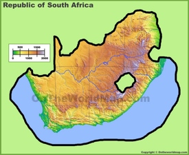 South Africa physical map
