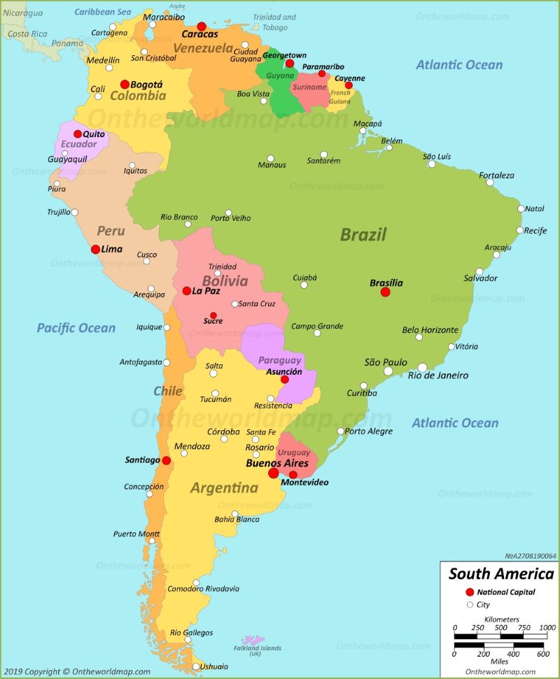 map of latin america with capitals South America Maps Maps Of South America map of latin america with capitals