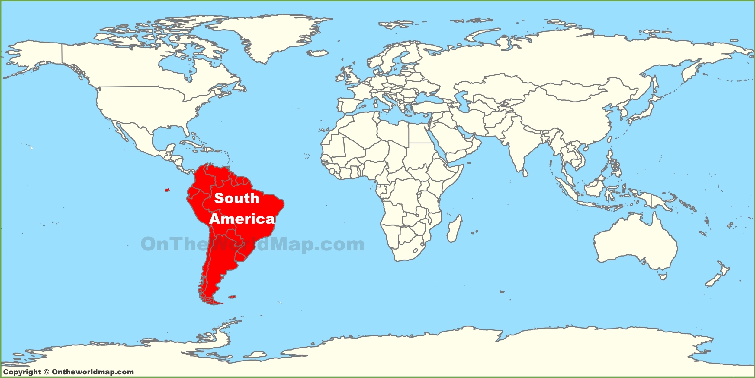 South America Location On The World Map