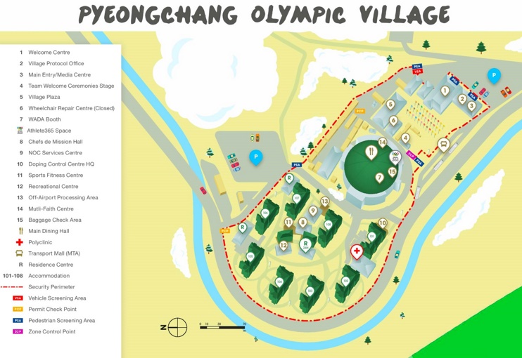 Pyeongchang Olympic Village map
