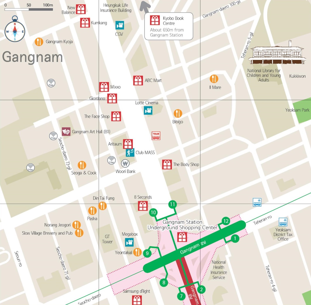 Gangnam shopping map (Seoul)