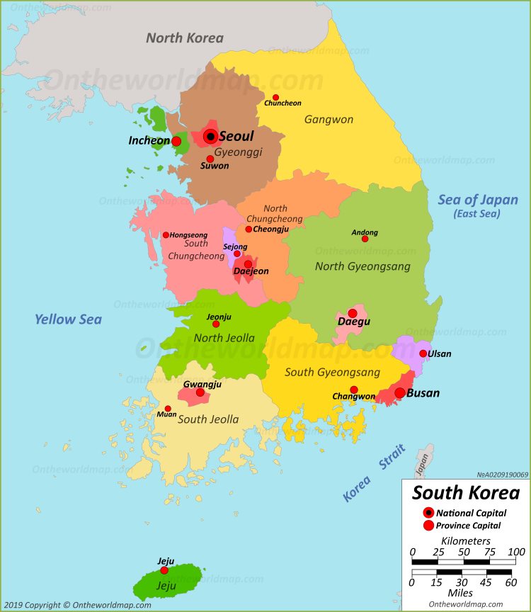 Political Map Of South Korea