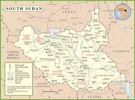 South Sudan political map