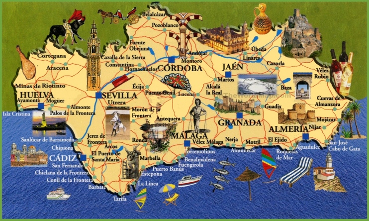 Andalusia travel map