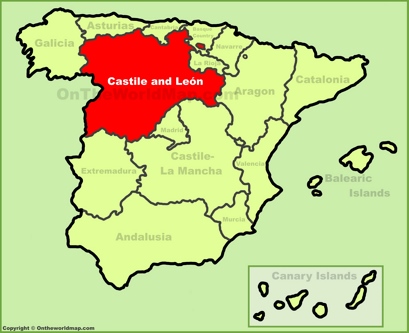 Castile and León Location Map