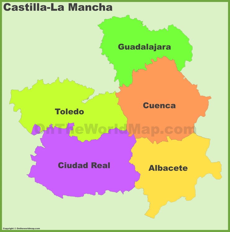 Castilla-La Mancha provinces map