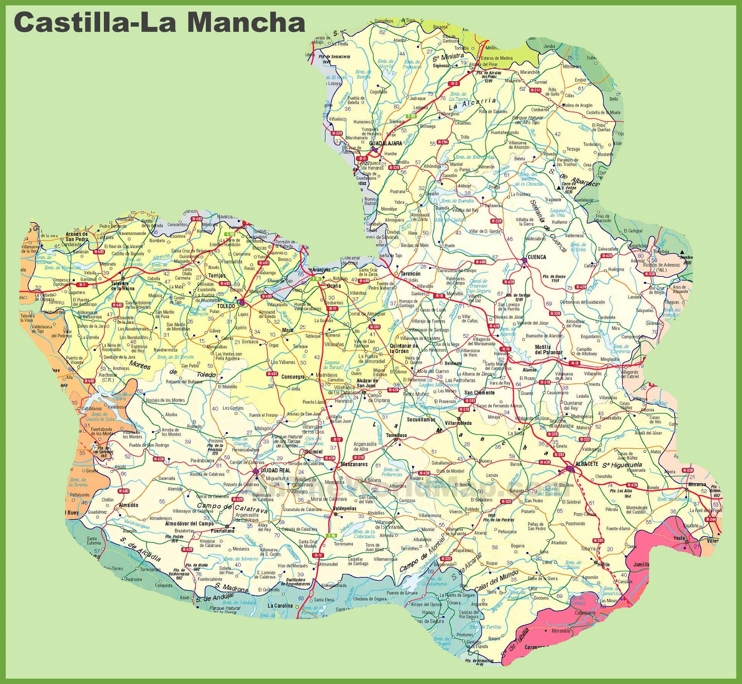 Castilla-La Mancha road map