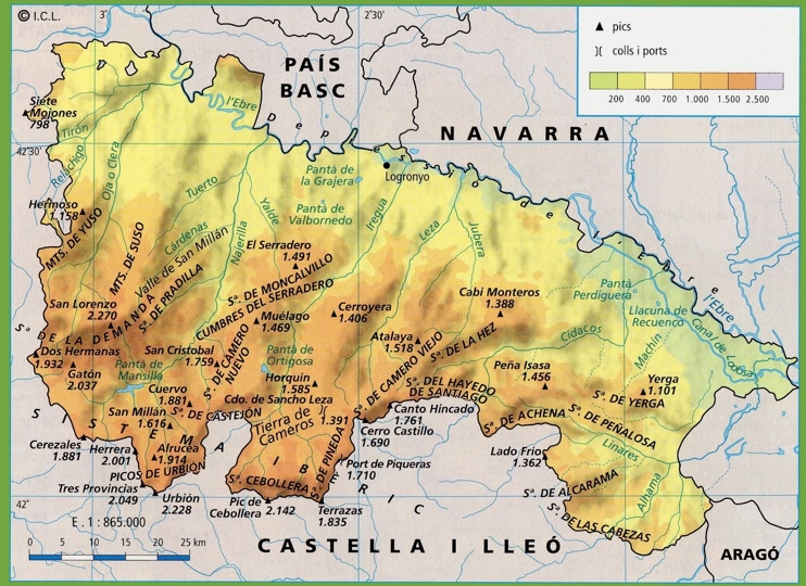 La Rioja physical map
