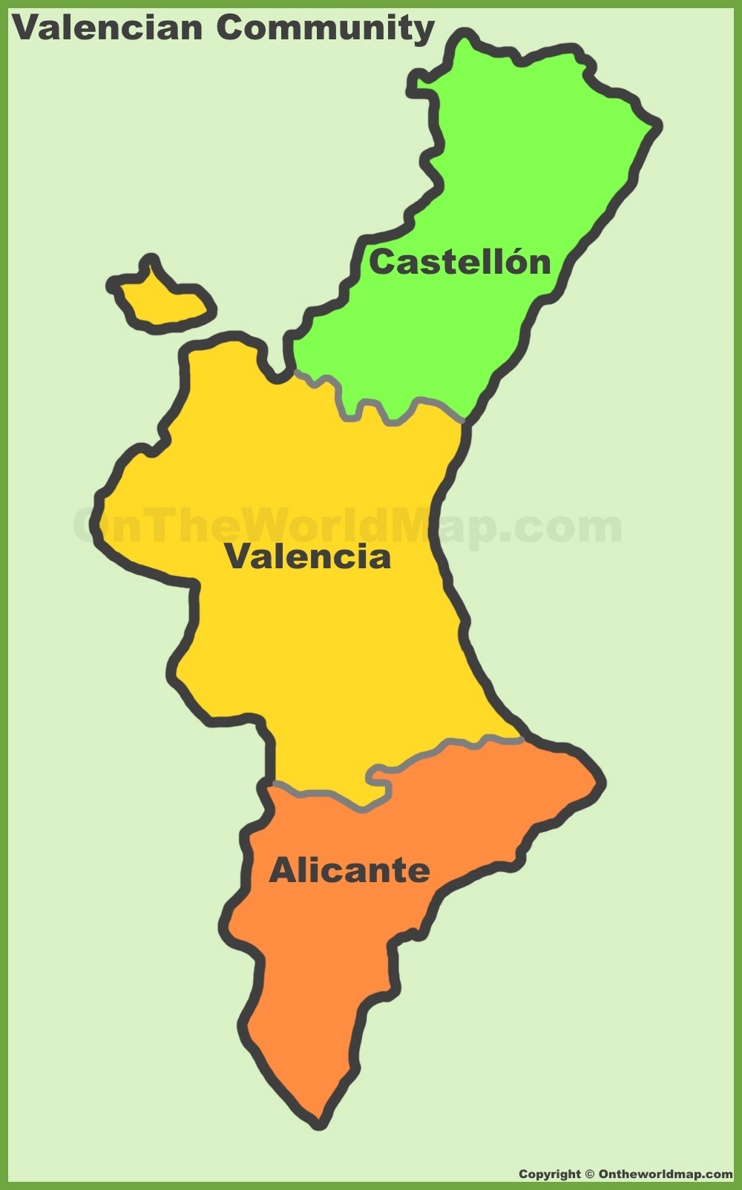 Valencian Community provinces map