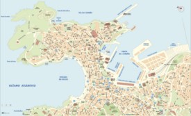 A Coruña city center map