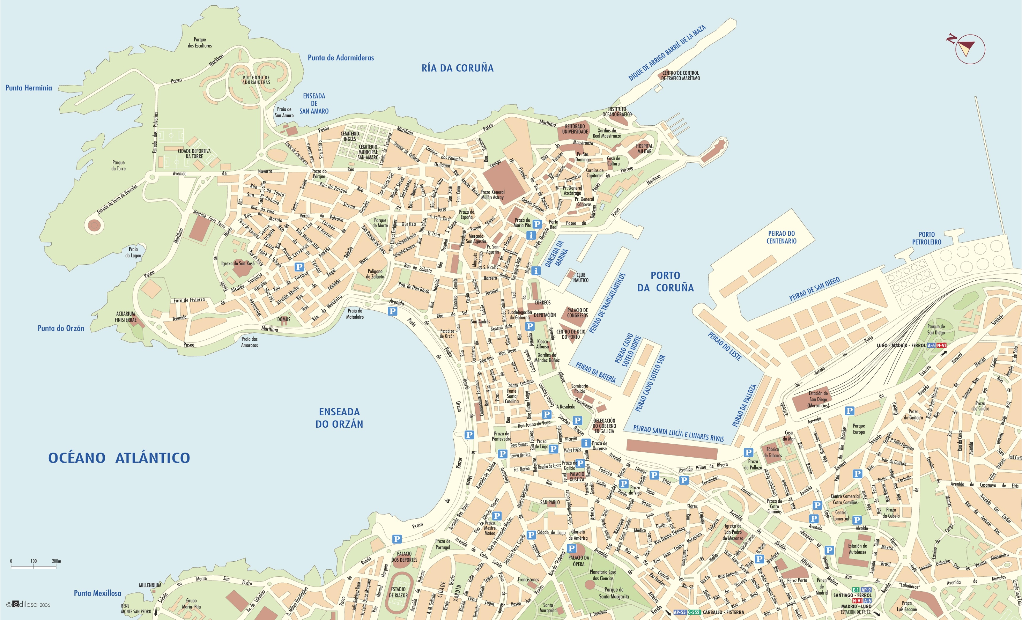 A Coruna City Center Map