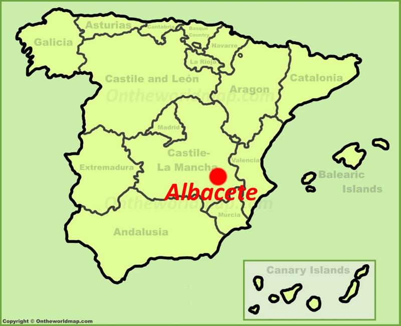 Albacete location on the Spain map