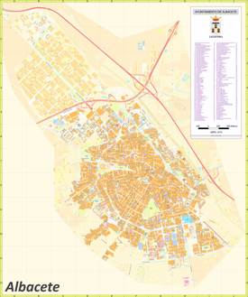 Large Detailed Map of Albacete