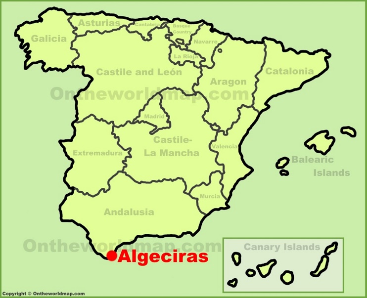 Algeciras location on the Spain map
