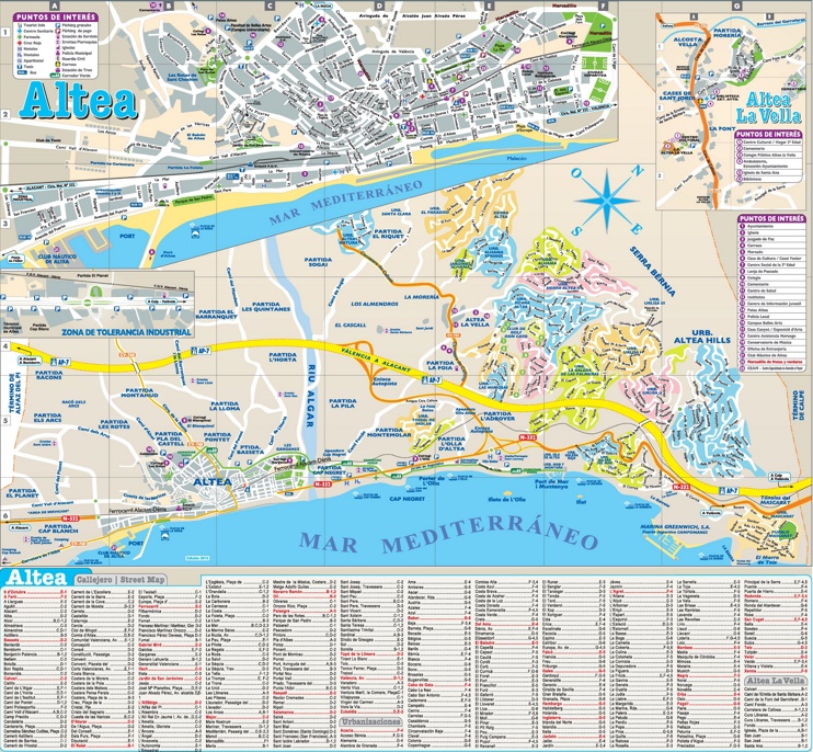 Altea tourist map