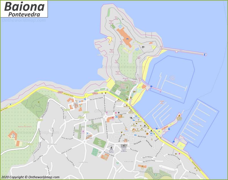 Detailed Map of Baiona