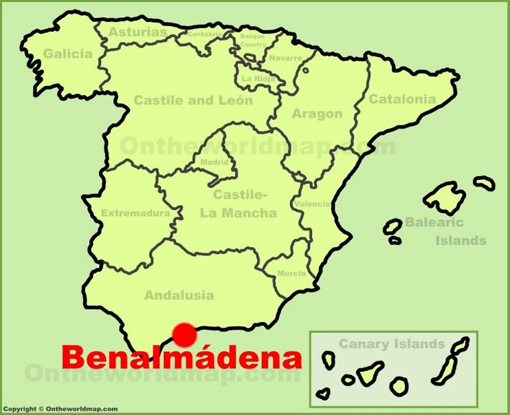 Benalmadena location on the Spain map