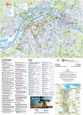 Bilbao hotels and sightseeings map