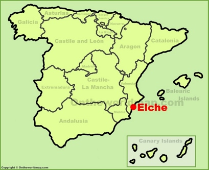 Elche Location Map