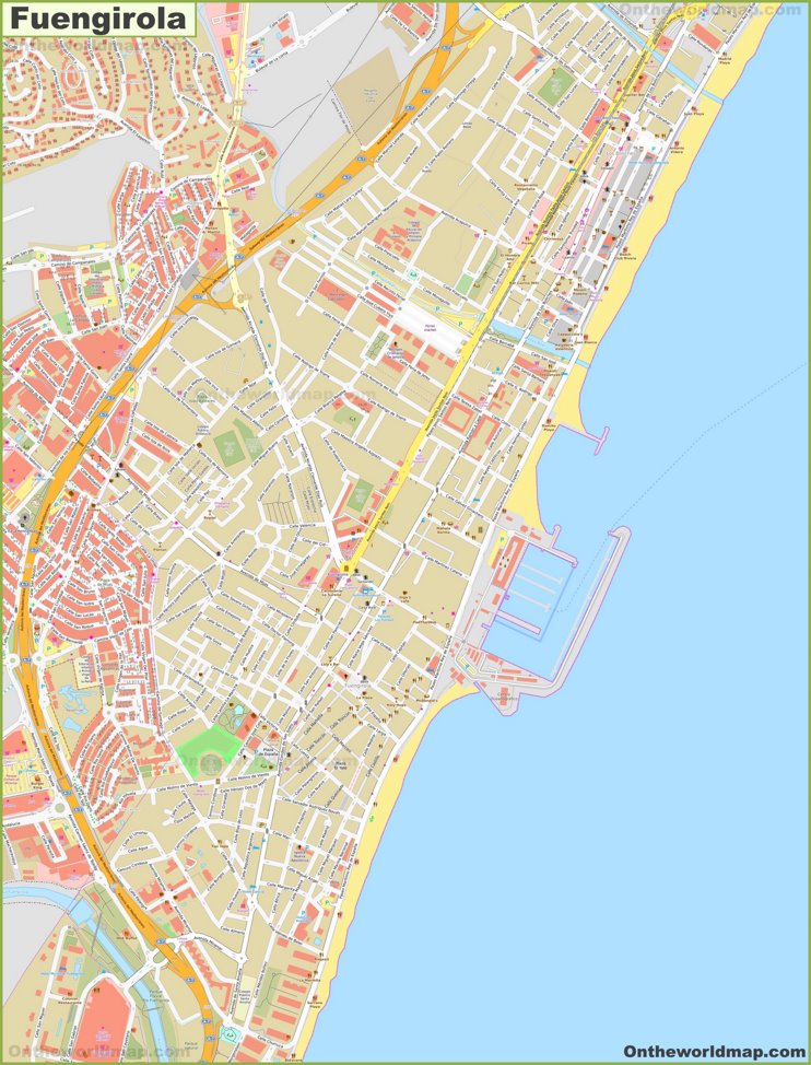 Detailed map of Fuengirola