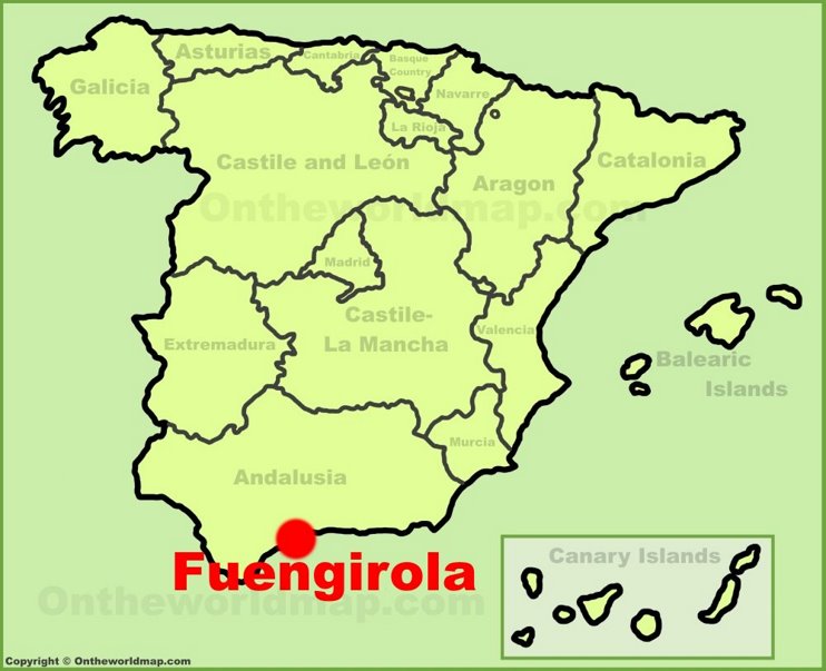 Fuengirola location on the Spain map