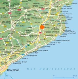 Map of surroundings of Girona