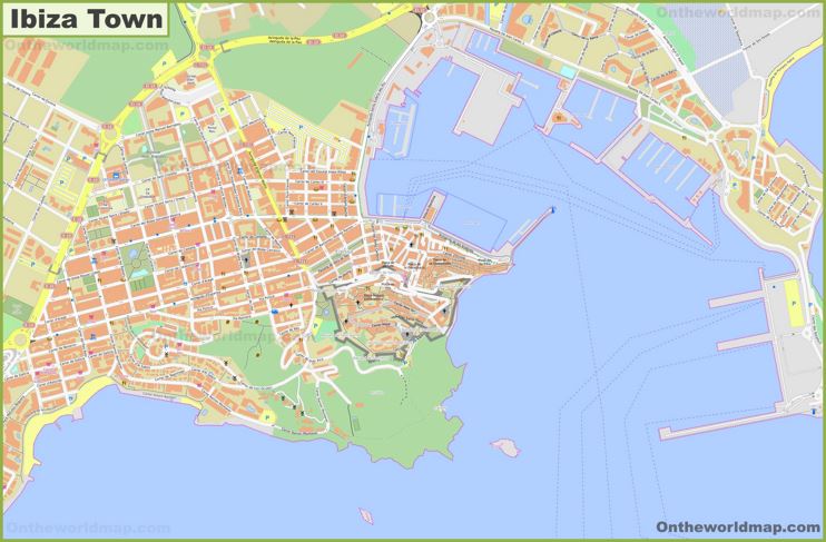 Detailed Map of Ibiza Town