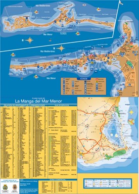 La Manga hotels and sightseeings map