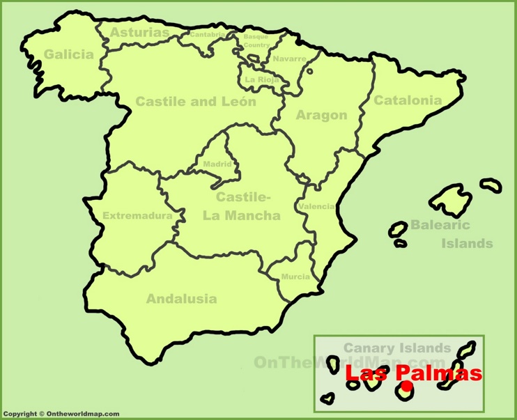 Las Palmas location on the Spain map
