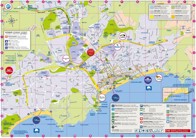 Lloret de Mar tourist map