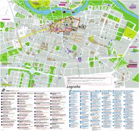 Logroño Hotels And Sightseeings Map