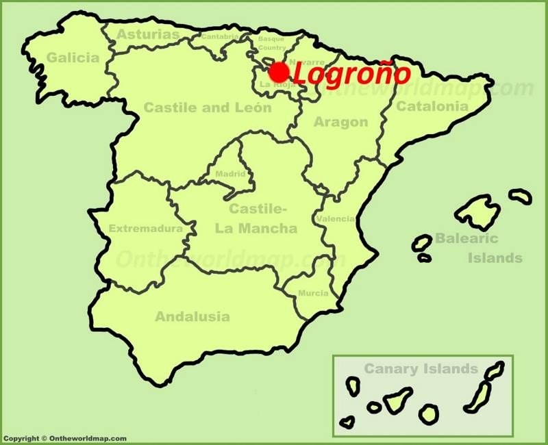 Logroño location on the Spain map