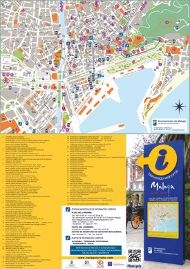 Malaga hotels and sightseeings map