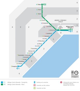 Malaga metro map