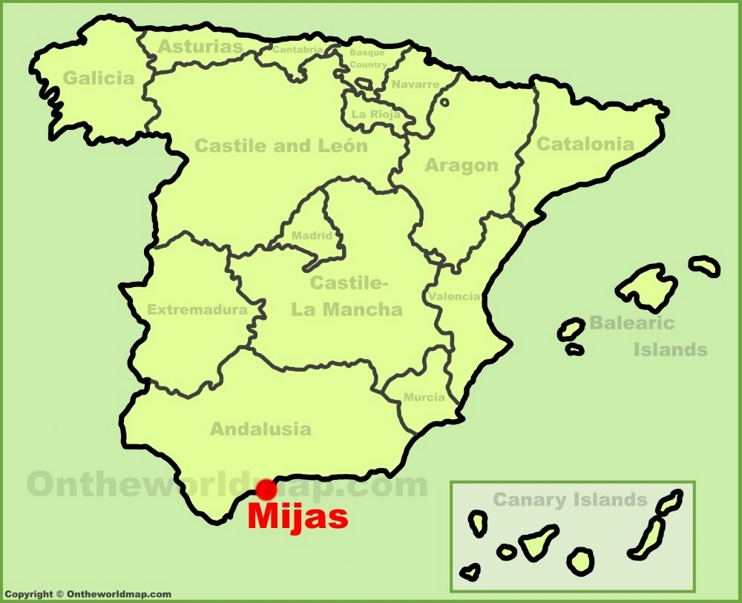 Mijas location on the Spain map