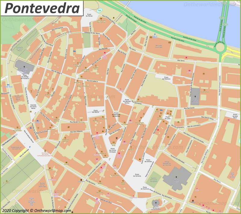 Pontevedra Old Town Map