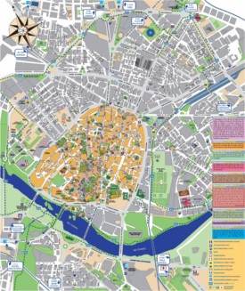 Salamanca hotels and sightseeings map