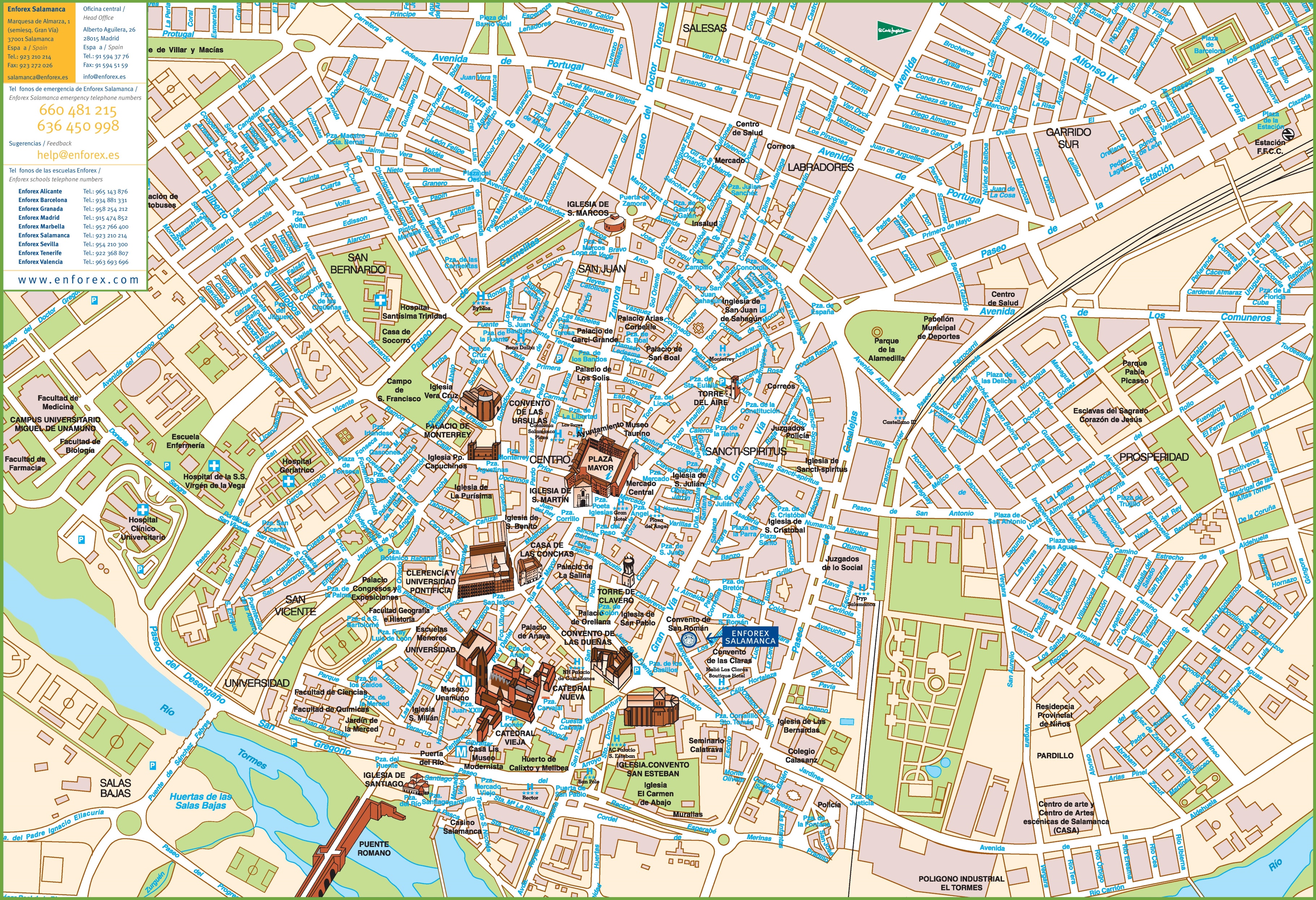 Salamanca Tourist Map Salamanca Tourist Map