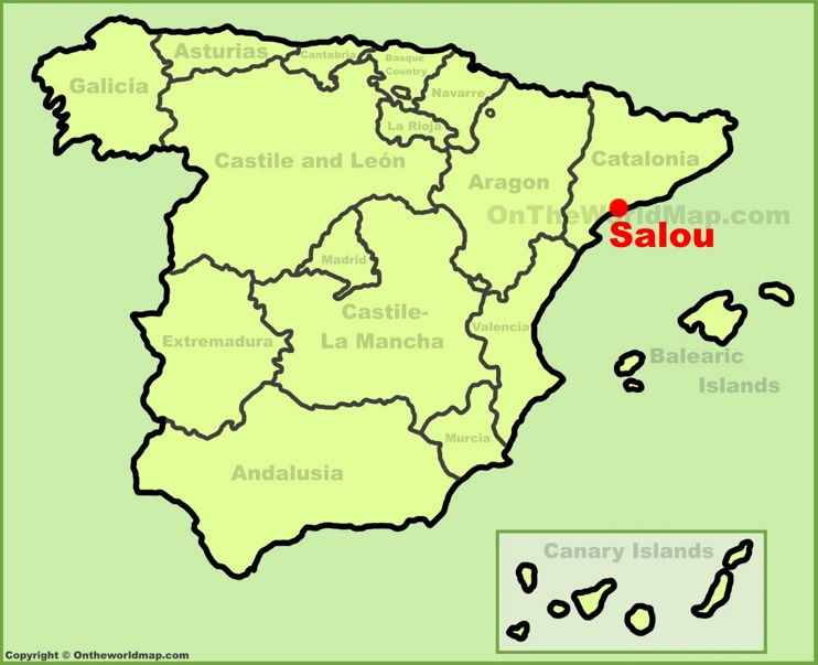 Salou location on the Spain map