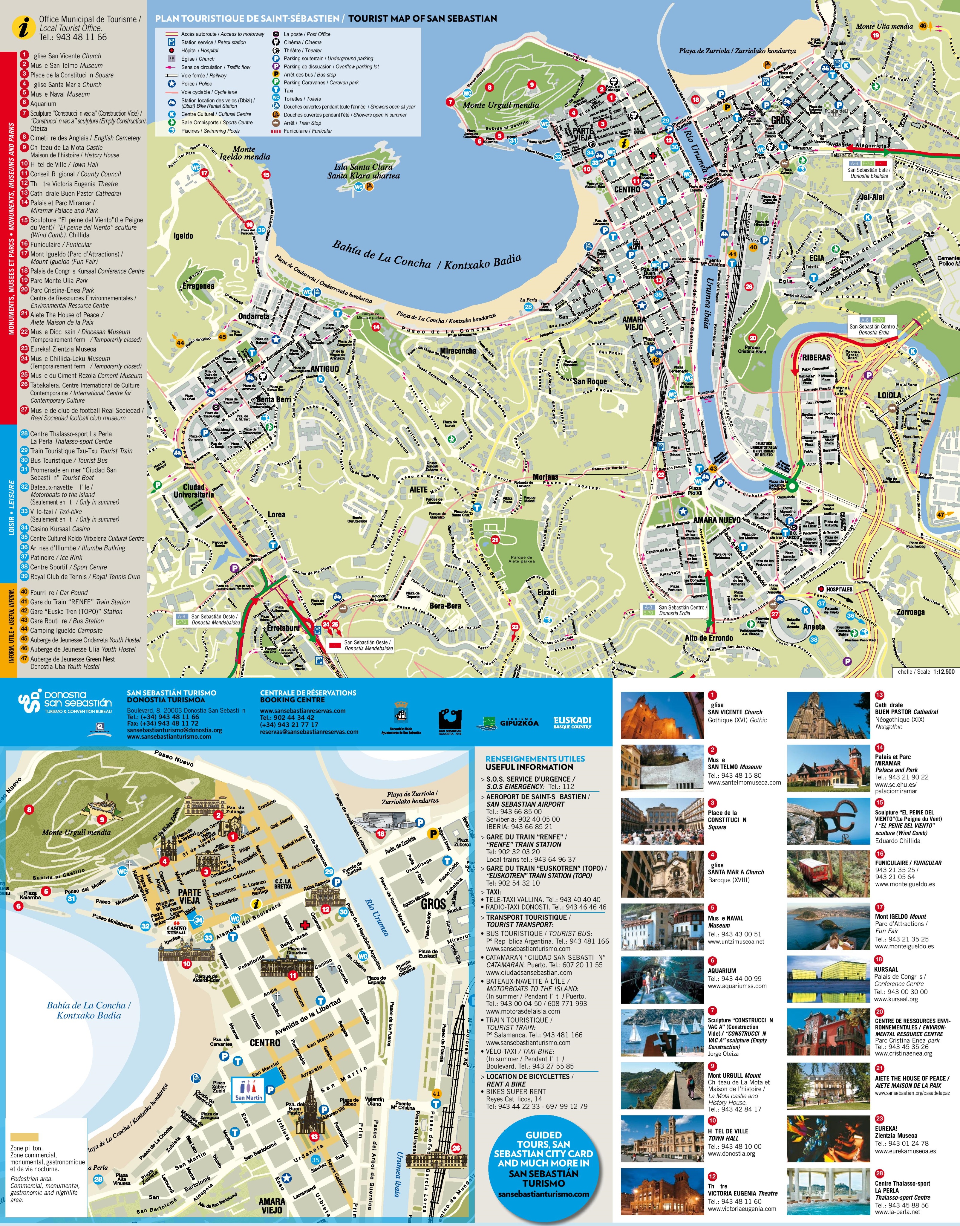 San Sebastián tourist attractions map3213 x 4102